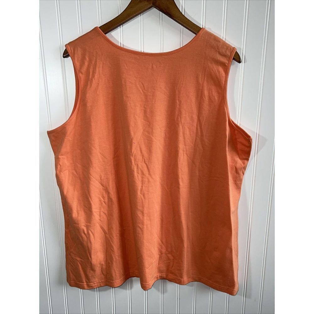 Denim & Co Button Front Top With Tank Women’s 2XLarge Orange 3/4 Sleeve Cottage - Picture 10 of 10